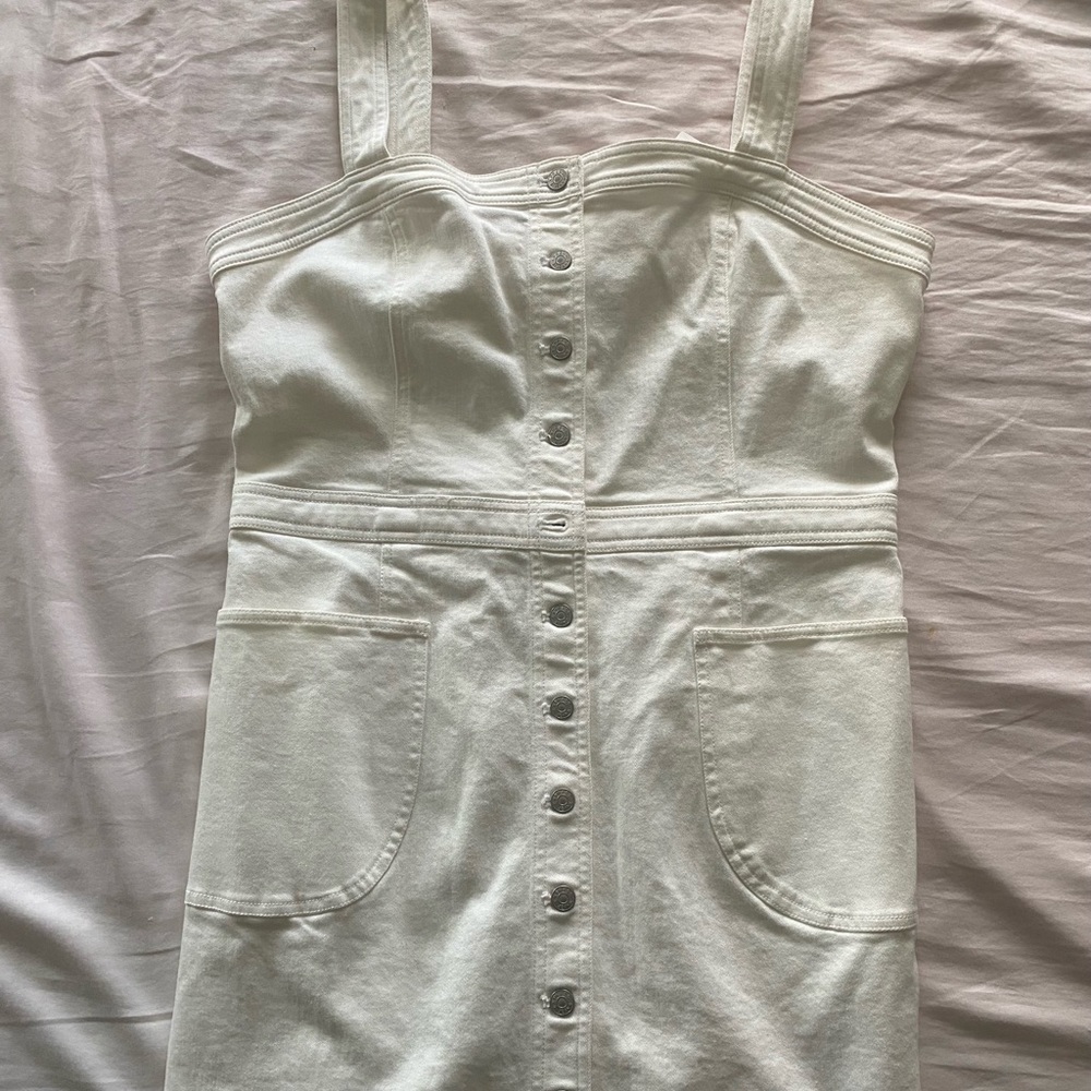 White button-up denim dress. Express size large. Brand new with tags.